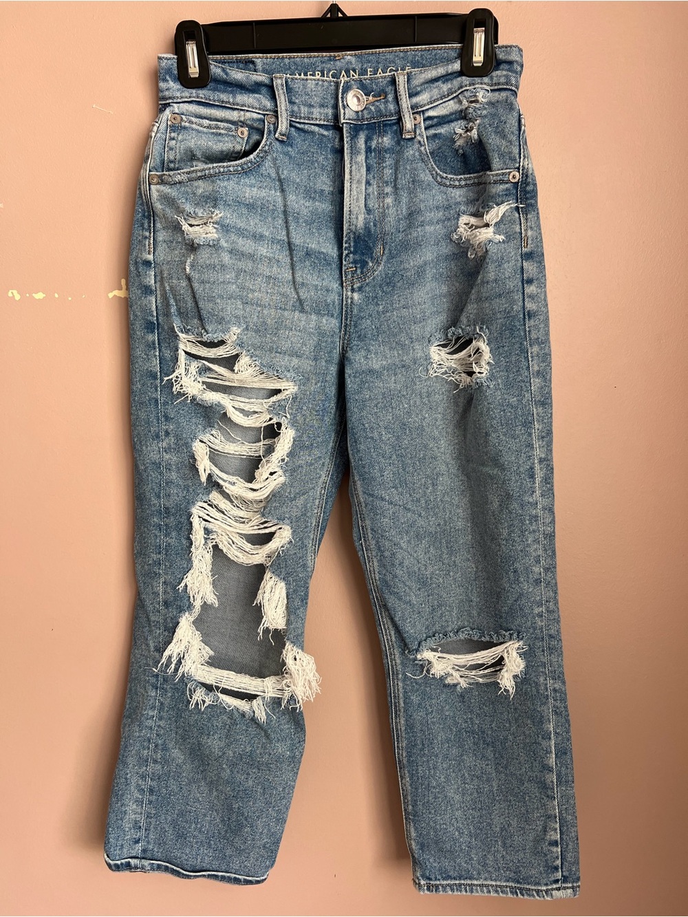 American Eagle Outfitters Distressed highest rise 90s Boyfriend Jeans 2 xshort